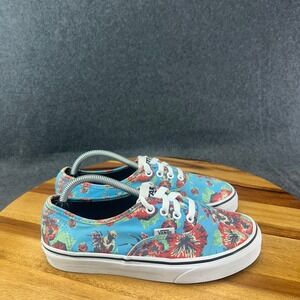 Vans Star Wars Authentic Yoda Aloha Floral Sneakers Blue Red Women 7 Men 5.5